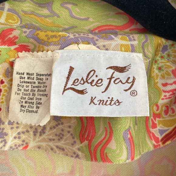 ✨Stunning Leslie Fay VINTAGE 70’S POLY SHIRT FRINGE MAXI DRESS BOHO CHIC - S/M - Picture 10 of 10